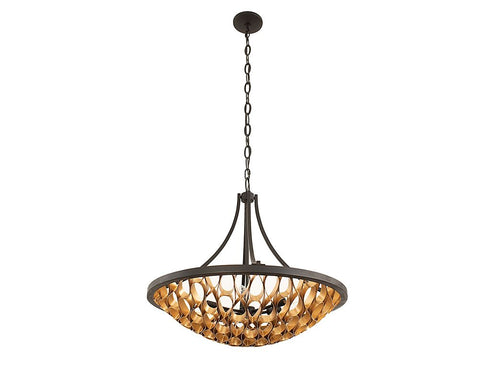Ventura 6-Light Pendant in Matte Black and Gold